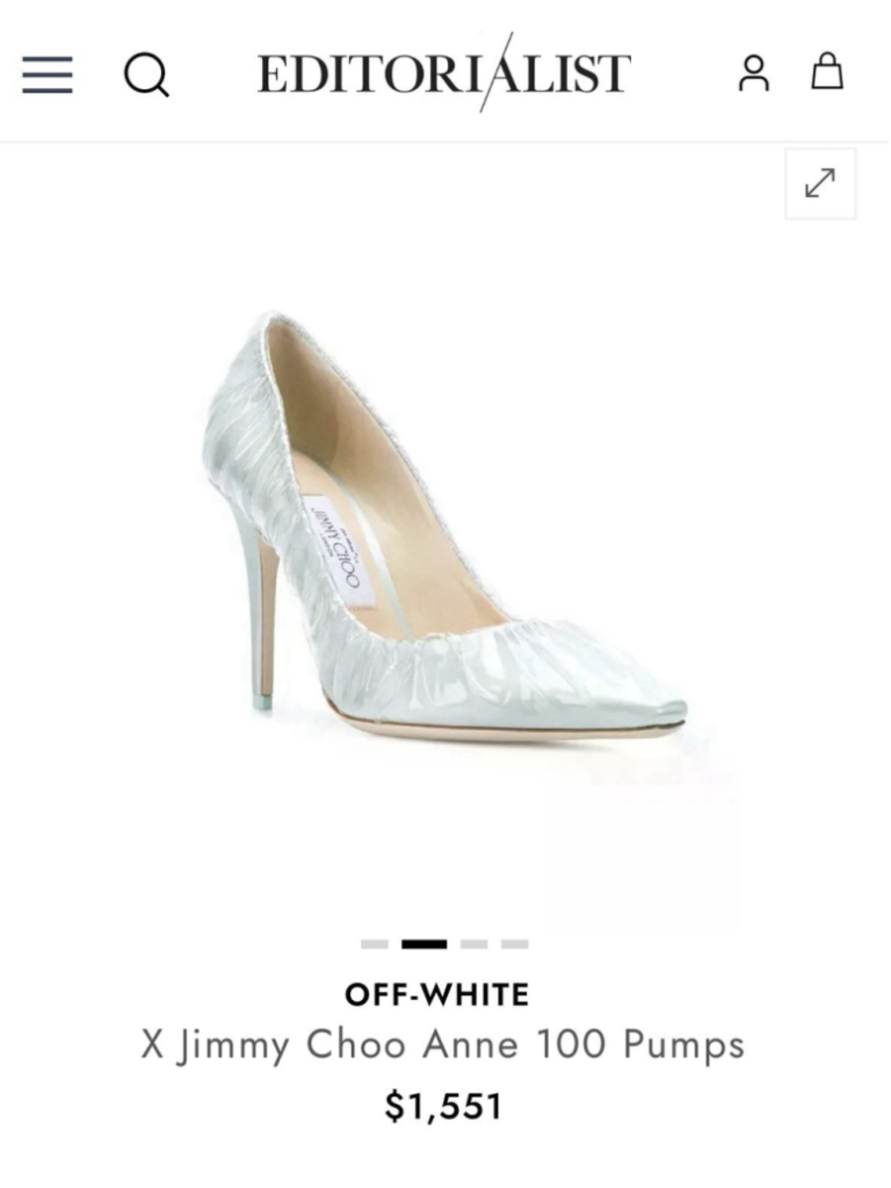 Jimmy Choo x Off-White Anne 100 Pumps Black PVC Ruched Pointed Toe Heel 38 NEW - Picture 3 of 14